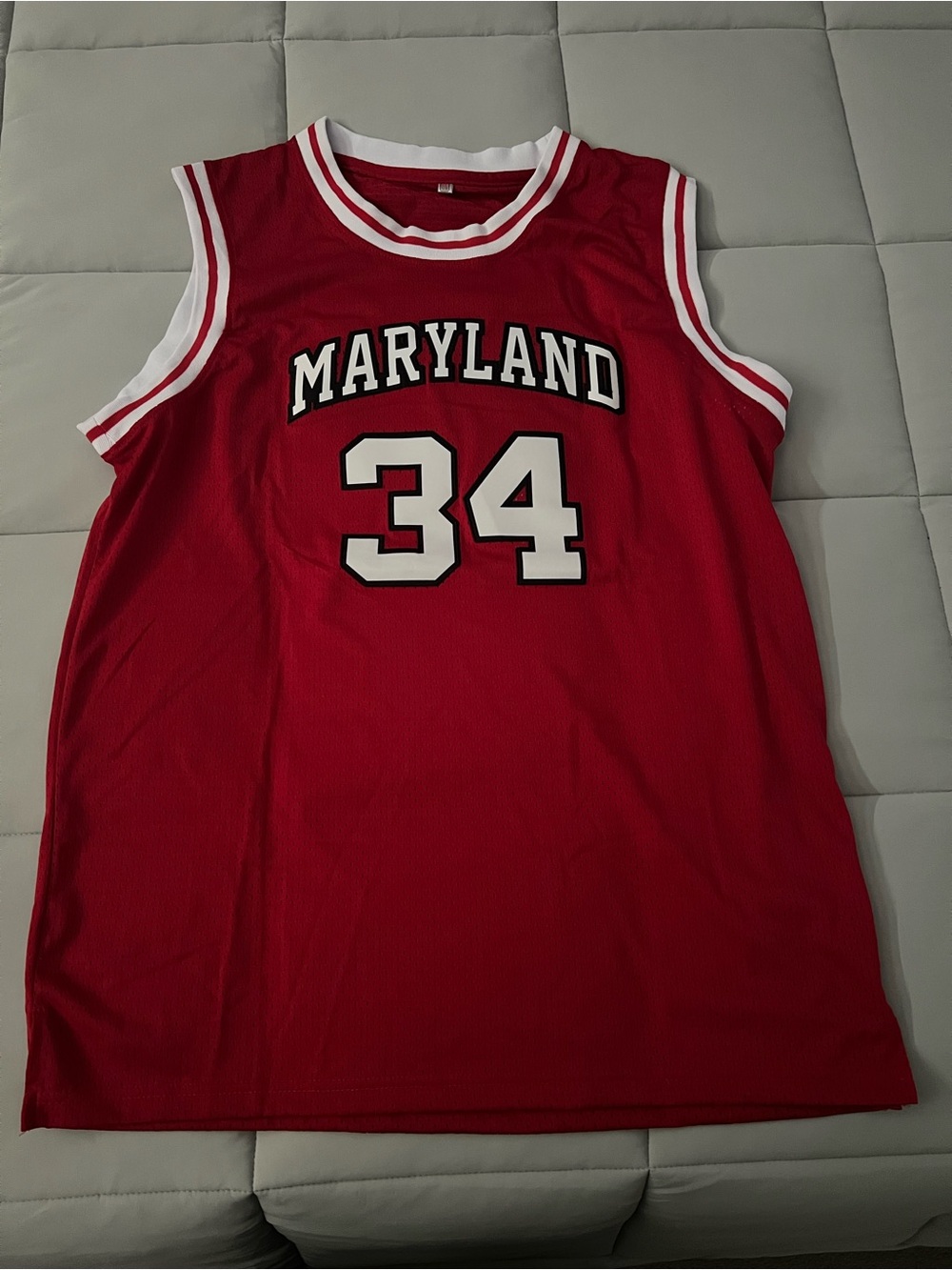 Maryland Red Basketball Jersey #34